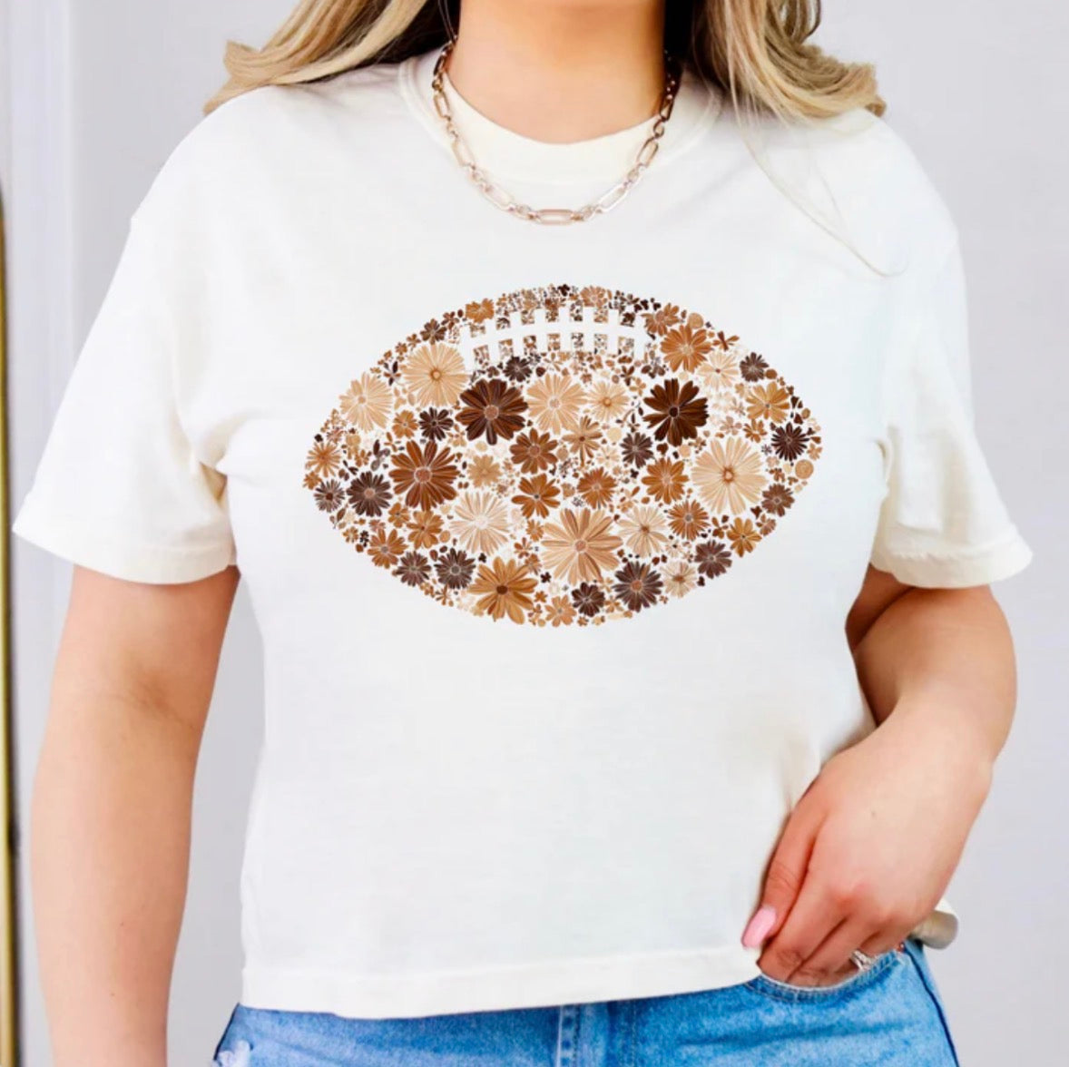 FLORAL FOOTBALL TEE