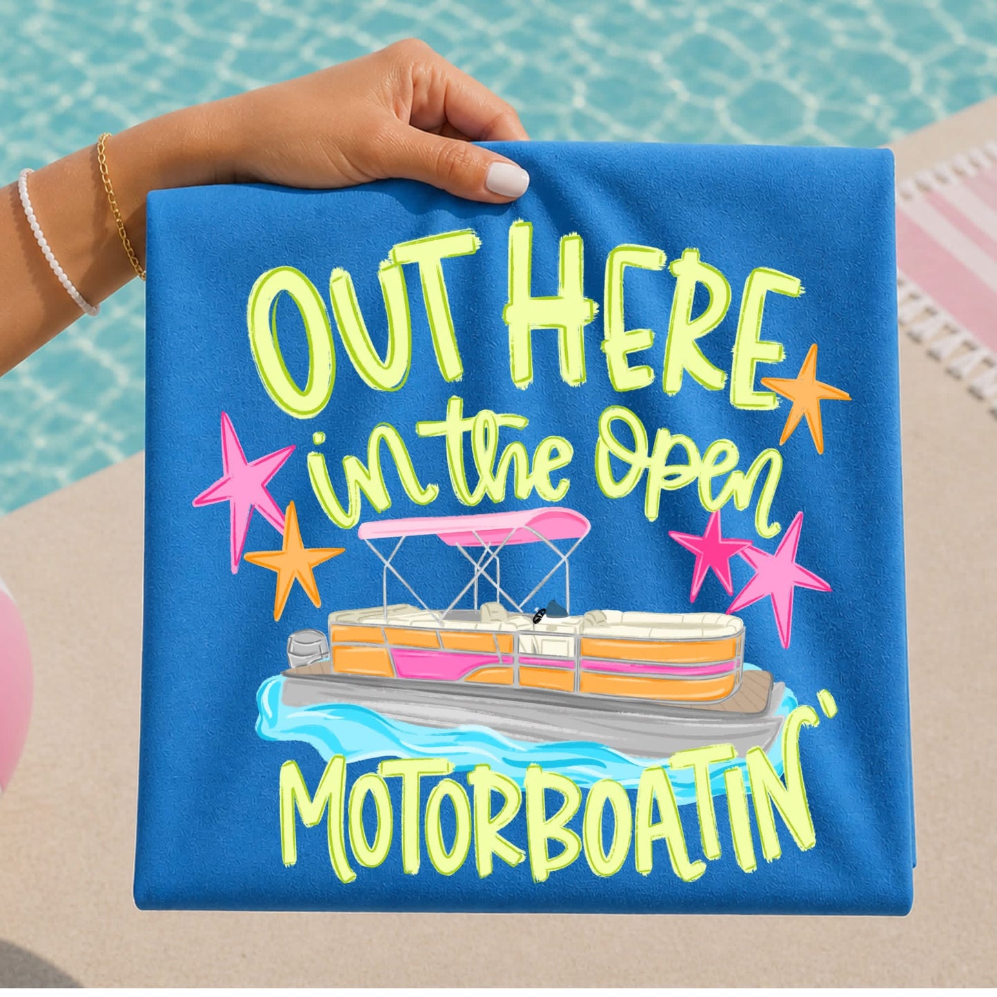 OUT HERE MOTORBOATING TEE