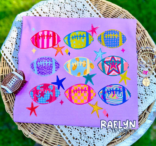 COLORFUL FOOTBALLS TEE