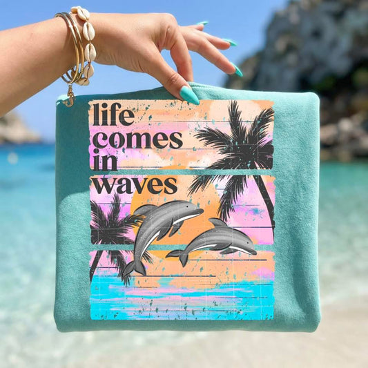 LIFE COMES IN WAVES TEE