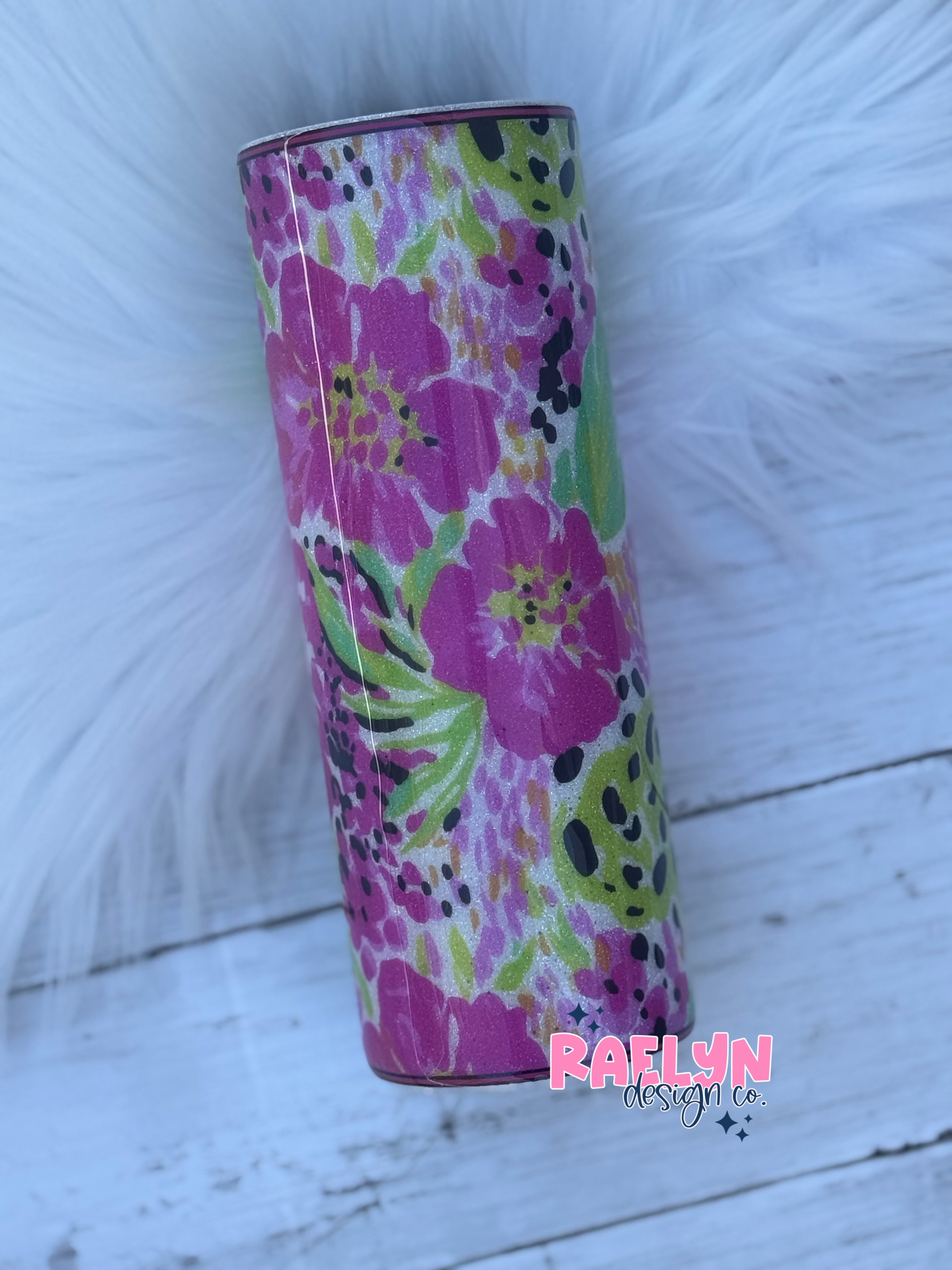 PINK FLORAL TUMBLER