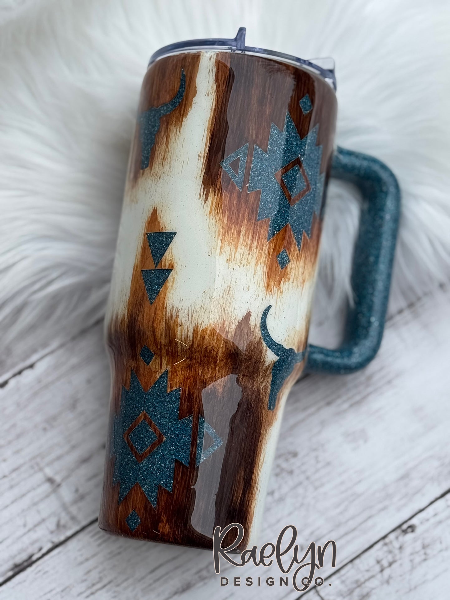 AZTEC COW HIDE TUMBLER