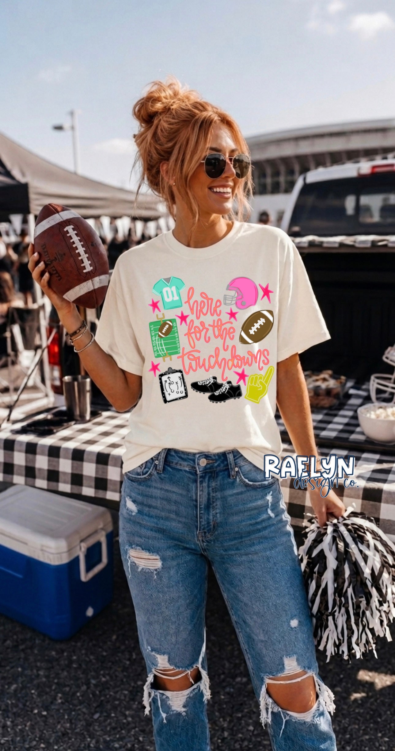 HERE FOR THE TOUCHDOWNS TEE