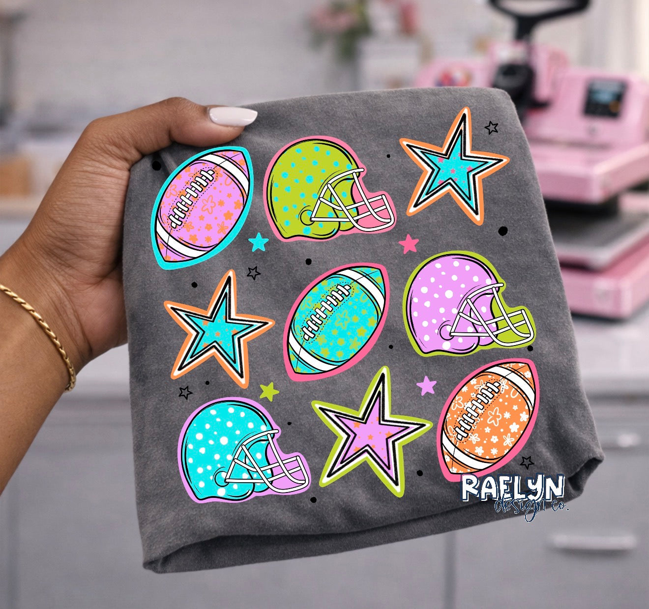 NEON FOOTBALL TEE