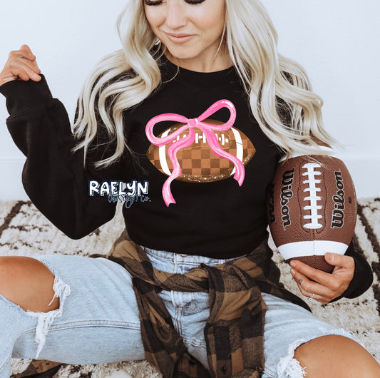 PINK BOW FOOTBALL TEE