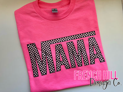 MAMA CHECKERED TSHIRT