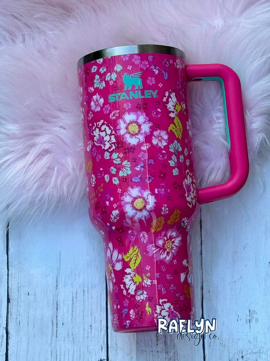 PINK FLORAL STANLEY